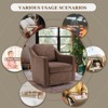 Lirago Brown 360° Swivel Accent Chair - Upholstered Fabric Leisure Armchair with Lumbar Pillow for Living Room, Dimensions 30.00"x34.20"x32.30" - 2 of 4