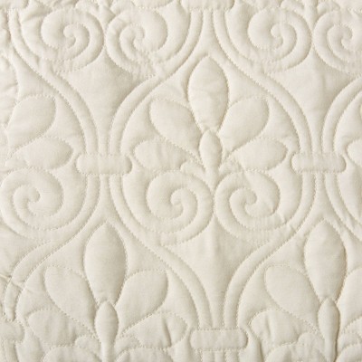 King Cream Microfiber Quilted Bedspread Set with Shams