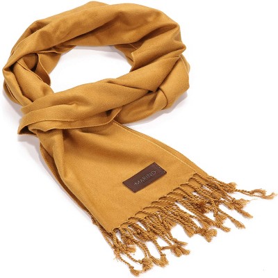 Mio Marino  Women's Cashmere Feel, 100% Cotton Fashion Winter Scarf - Gold  On Navy, Size: One Size : Target