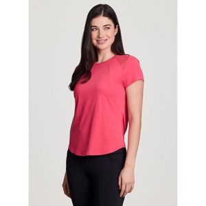 RBX Active Women's Short Sleeve T-Shirt Quick Drying Workout Top with Mesh Panels - 1 of 4