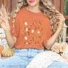 Simply Sage Market Halloween Floral And Ghost Collage Garment Dyed Tee - M - Yam - 2 of 4