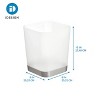 iDESIGN Ilese Waste Can Frost/Brushed Nickel: Plastic Bathroom Accessories, 7.64 qt Capacity - 3 of 4