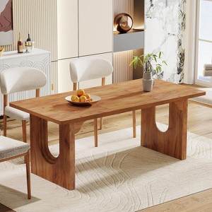 Tribesigns Modern Dining Table for 6, 71" Large Kitchen Dining Table with Wood Pedestal Base, for Kitchen, Dining Room, Living Room - 1 of 4
