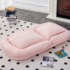 Cotton Filled Folding Floor Sofa Chair with Adjustable Backrest for Gaming and Meditation, Plush Teddy Fabric Lounge Seat-Baofuwish - 2 of 4