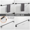 Bathroom Hardware Set Matte Black 4-Pieces Bathroom Towel Rack 24 Inches Adjustable Bathroom Accessories Set - 2 of 4