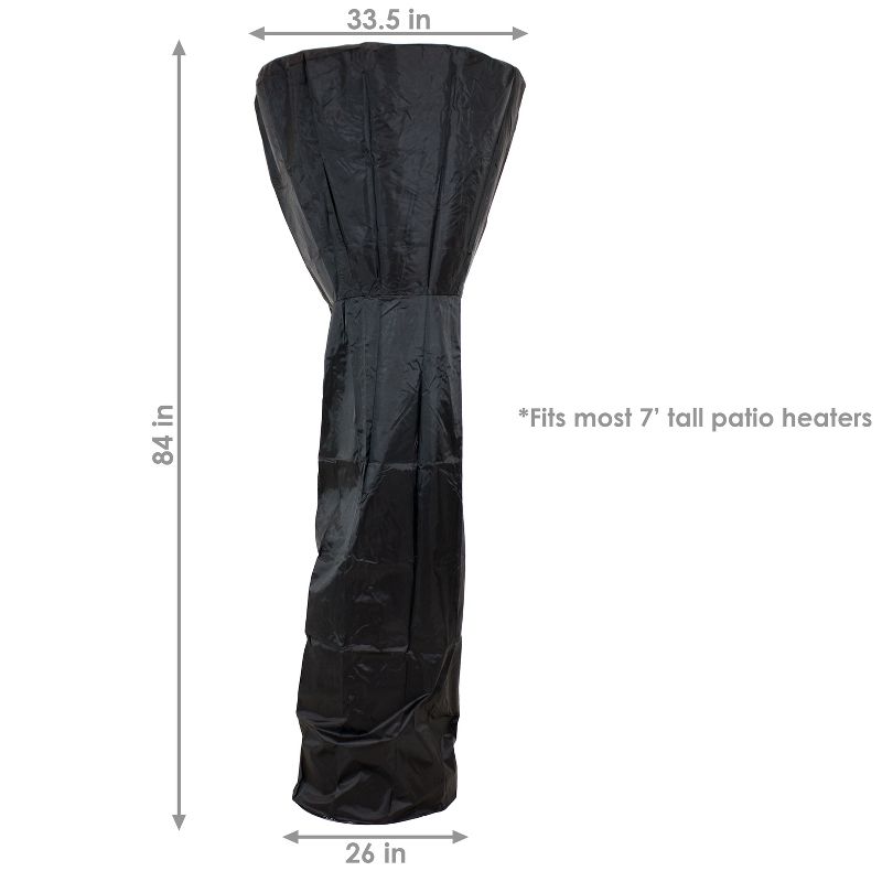 Sunnydaze PVC Outdoor Patio Heater Cover - 7-Foot - Black, 3 of 6