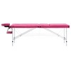 vidaXL Foldable Massage Table 3 Zones Aluminum Pink - 2 of 4