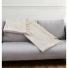 50" X 60" Cream Kantha Cotton Striped Throw Blanket with Embroidery - 2 of 4