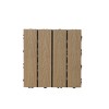 11 Pieces of 11.7" x 11.7" Square Plastic Wood Deck Tiles for Outdoor Terrace Flooring, Burlywood Color - 4 of 4