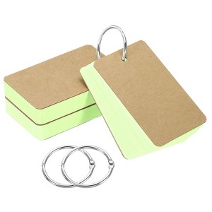 Unique Bargains Memory Learning Office Blank Index Cards with Ring 150 Pcs - 1 of 4
