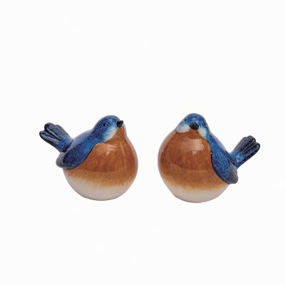 Transpac Terracotta Bluebird Decor Set of 2 Spring Home Decorations