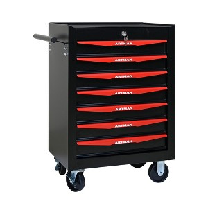 Maggift 7-Drawer RollingTool Boxes with Keyed Locking System, Ball Bearing Drawer Slides, Steel Tool Storage Box for Office, Red, 20.9"*13"*30.5" - 1 of 4