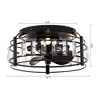 Parrot Uncle 12.7" Black Modern Crystal Cage Ceiling Fan Flush Mount - 3 of 4
