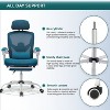 Home Office Chair Retractable Footrest, Ergonomic Swivel Dest Chair, Computer Game Chair with Lumbar Support Pillow and Padded Armrests-The Pop Home - 3 of 4