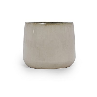 Vynxaria 4-Piece Modern Ceramic Flowerpot Set for Indoor & Outdoor Elegance