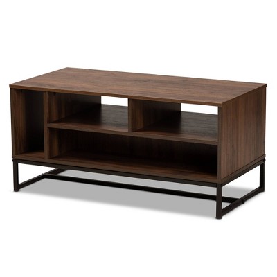 Flannery Metal Coffee Table Walnut - Baxton Studio