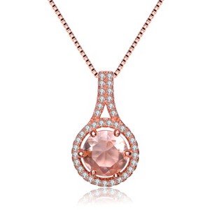 Guili Rose Gold Overlay Pendant featuring Champagne Cubic Zirconia for an Elegant, Radiant Look Perfect for Special Occasions or Daily Wear - 1 of 3