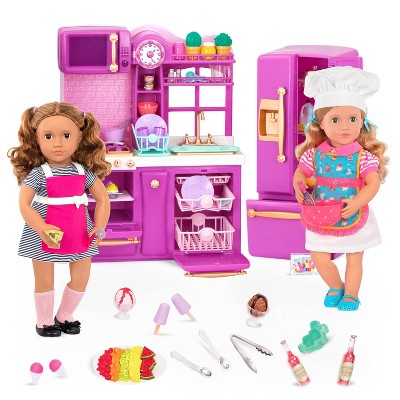 Pink Gourmet Kitchen, Dollhouse Cooking Furniture