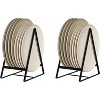 LunaLulinlk 2 Pack Large Triangle Plate Holders Organizers Metal Plate Dish Organizers Racks Stands for Countertop and Cupboard Black - 3 of 4