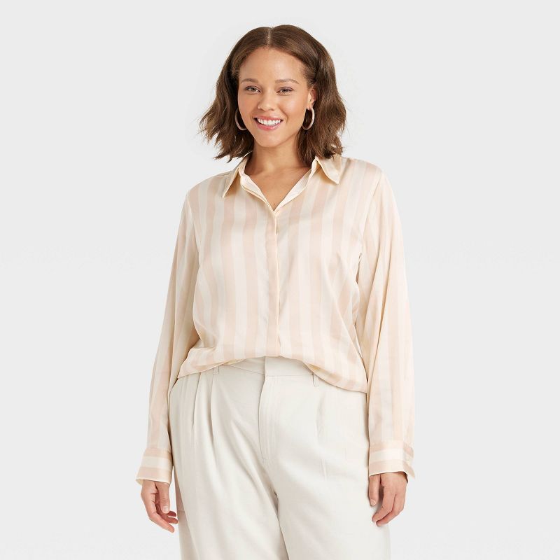 Women's High-Rise Linen Pleated Front Straight Pants - A New Day™, 6 of 16