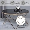 NicBex Farmhouse 34 Inch Round Coffee Table with Frosted/Black Glass Tabletop for Living Room,Dining Room,Bedroom - 4 of 4