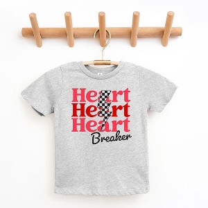 The Juniper Shop Heart Breaker Checkered Bolt Toddler Short Sleeve Tee - 1 of 2