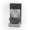 14" Modern Cascading Resin Tabletop Fountain with LED Lights Gray - Alpine Corporation: Polystone, Fiberglass, Weatherproof - 4 of 4