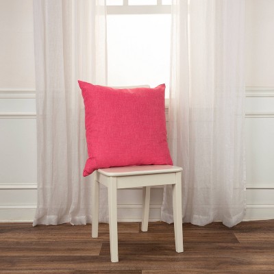 22" Bright Pink Polyester Indoor/Outdoor Square Throw Pillow
