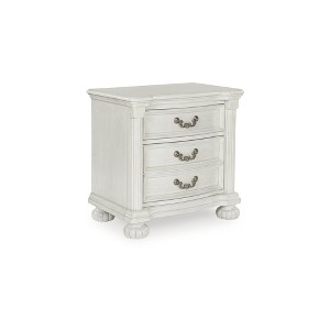 Signature Design by Ashley Montelaine Traditional 3-Drawer Nightstand with Hidden Tray, Antique White - 1 of 4