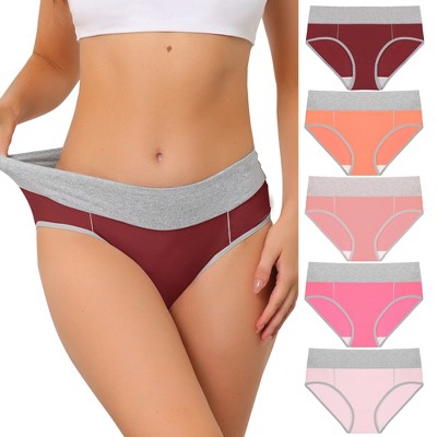 Agnes Orinda Women's Frill Trim Underwear Briefs Hipster Panty Satin Panties  3 Pack Burgundy Gray Rose Red Small : Target