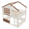 Bellemave Bunk Bed/Loft Bed with Bookshelf, House Design, High-Quality Safety Fencing - 4 of 4