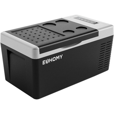EUHOMY 19Qt Outdoor Portable Car Refrigerator in Black