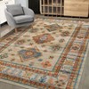 Washable Vintage Rug Non Slip Low Pile Rug Soft Throw Floor Cover Foldable Indoor Carpet for Living Room Bedroom Office - 3 of 4