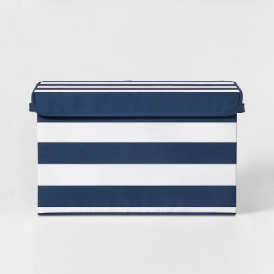 Medium Natural Wood Kids' Storage With Lid Navy - Pillowfort™ : Target