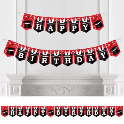 Big Dot of Happiness Ta-Da, Magic Show - Magical Birthday Party Bunting Banner - Birthday Party Decorations - Happy Birthday