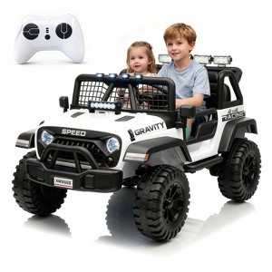 24V 2 Seater Ride On Truck,4WD Kids Electric Car W/Remote Control，Battery Powered Ride On Toy Car with Spring Suspension - 1 of 4