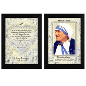 Gulches Printed Wall Art, Ready To Hang Framed Poster, Black Frame(Life Quotes 2-Piece Vignette by Mother Teresa Collection) - 1 of 4