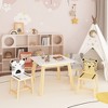 Whisen 5 Piece Kiddy Table and Chair Set , Kids Wood Table with 4 Chairs Set Cartoon Animals - 2 of 4