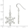 Black Bow Jewelry Sterling Silver Polished Snowflake Dangle Earrings - 7/8 Inches - 4 of 4