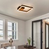 LLHZSY Modern Farmhouse 1-Light Wood LED Flush Mount Ceiling Light Fixture-Square - 3 of 4