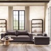 95 Oversized PU Leather Sofa in Chocolate, Deep Seats, Wide Arms, Down-Filled Cushions, Cozy 3-Seater for Living Room - 3 of 4