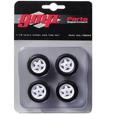 GMP Pony Wheels And Tires Set - 4 Piece 1/18 Scale 1992 Ford Mustang LX Replacement Wheels
