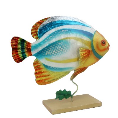 Beachcombers 8.5" Capiz And Metal White Angel Fish