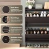 Shoe Storage Cabinet with 2 Flip Louvered Doors, Narrow Shoe Rack Cabinet - 3 of 4