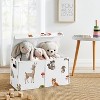 Sweet Jojo Designs Boy Girl Gender Neutral Unisex Fabric Storage Toy Bin Watercolor Woodland Forest Animals Orange Green and Brown - 2 of 4