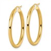 Black Bow Jewelry 3mm Round Hoop Earrings in 10k Yellow Gold, 35mm (1 3/8 Inch) - 2 of 4