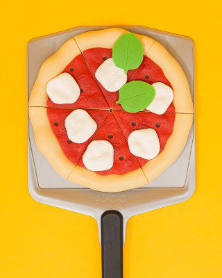 Miniature Black and Silver Toy Pizza Oven with Accessories