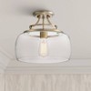 Franklin Iron Works Charleston Modern Farmhouse Ceiling Light Semi Flush Mount Fixture 13 1/2" Wide Warm Brass LED Clear Glass for Bedroom Kitchen - 2 of 4