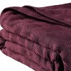 HomeRoots King Plum Cotton Basketweave Geometric Blanket - 4 of 4