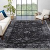 Washable Vintage Rug Non Slip Low Pile Rug Soft Throw Floor Cover Floral Foldable Indoor Carpet for Living Room Bedroom Playroom Nursery - 2 of 4